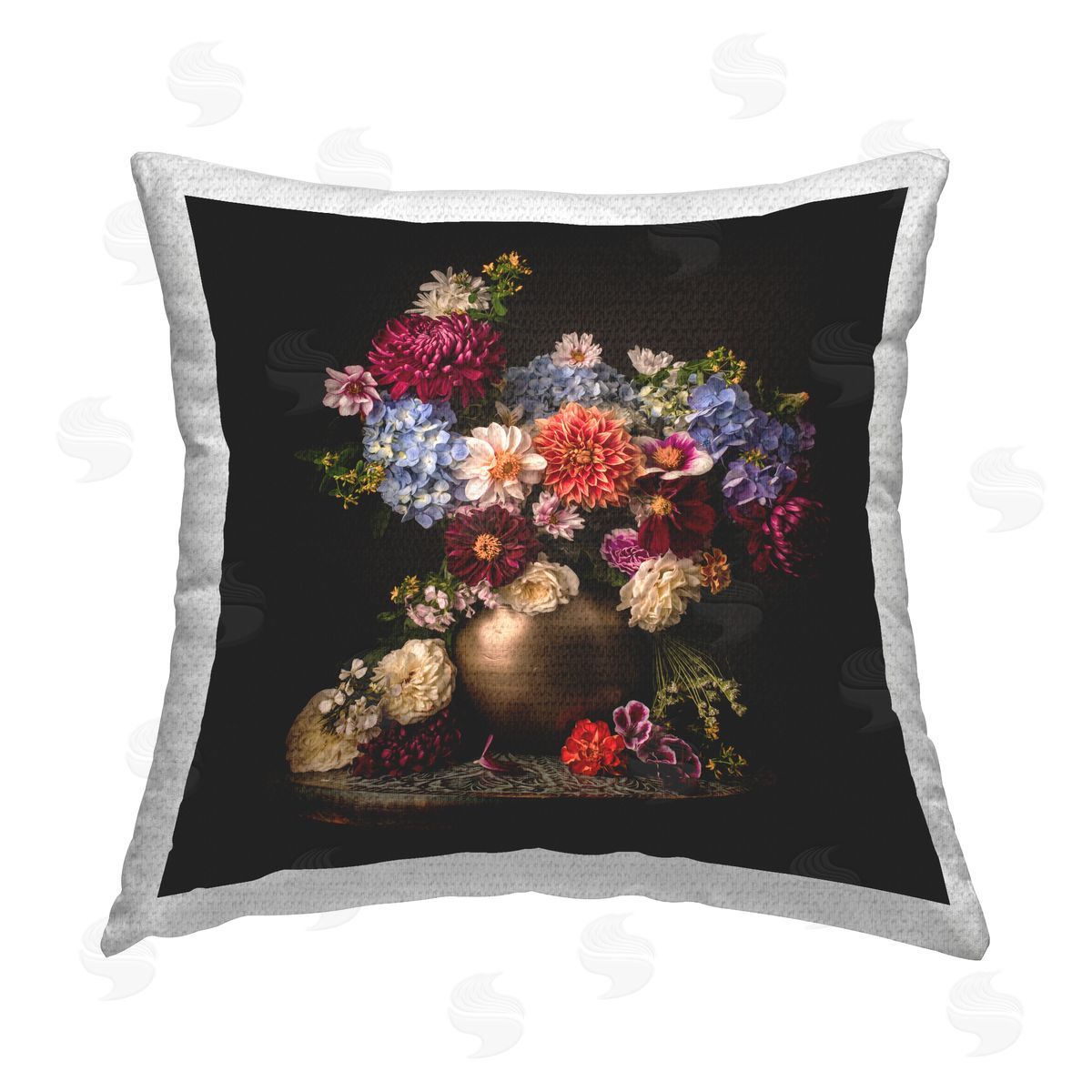 Leah McLean Assorted Flowers Arrangement Outdoor Quick-Dry Polyester Printed Throw Pillow