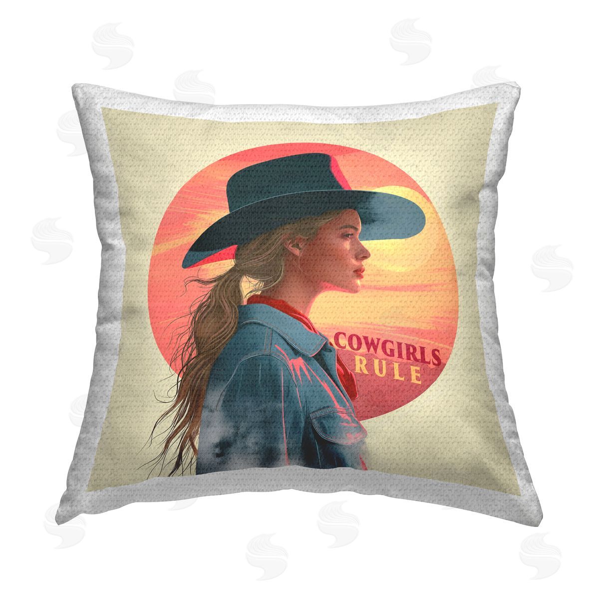 Steve Hunziker Cowgirls Rule Portrait Outdoor Quick-Dry Polyester Printed Throw Pillow