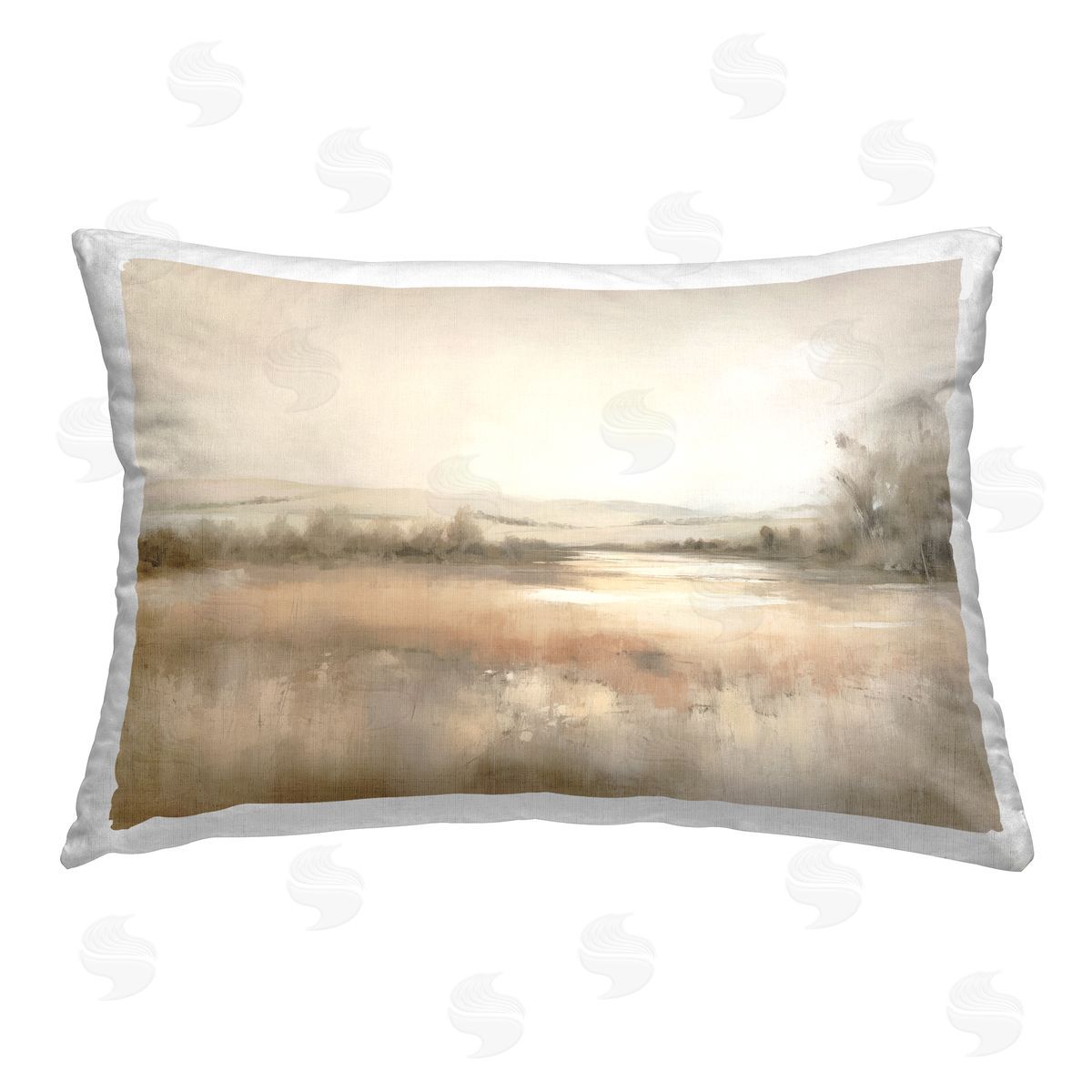 Irena Orlov Reflective Beige Countryside Printed Plush Polyester Throw Pillow