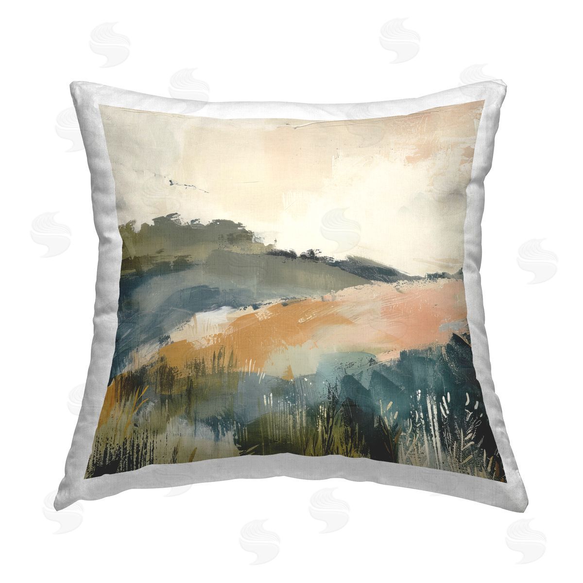 Irena Orlov Abstract Nature Hills Printed Plush Polyester Throw Pillow