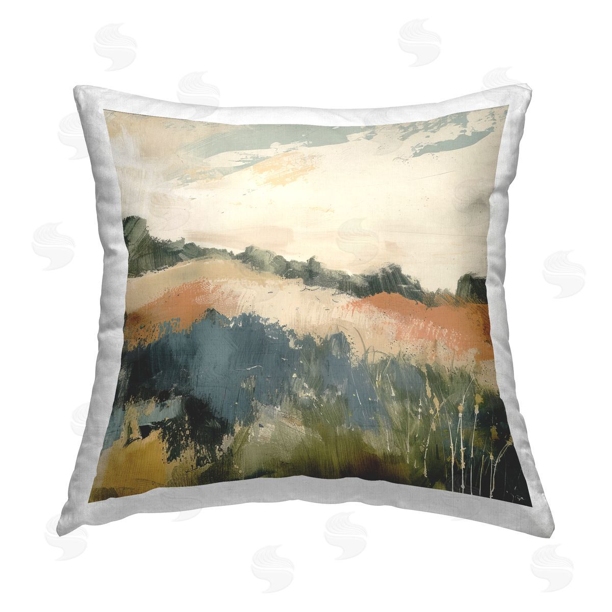 Irena Orlov Abstract Neutral Landscape Printed Plush Polyester Throw Pillow