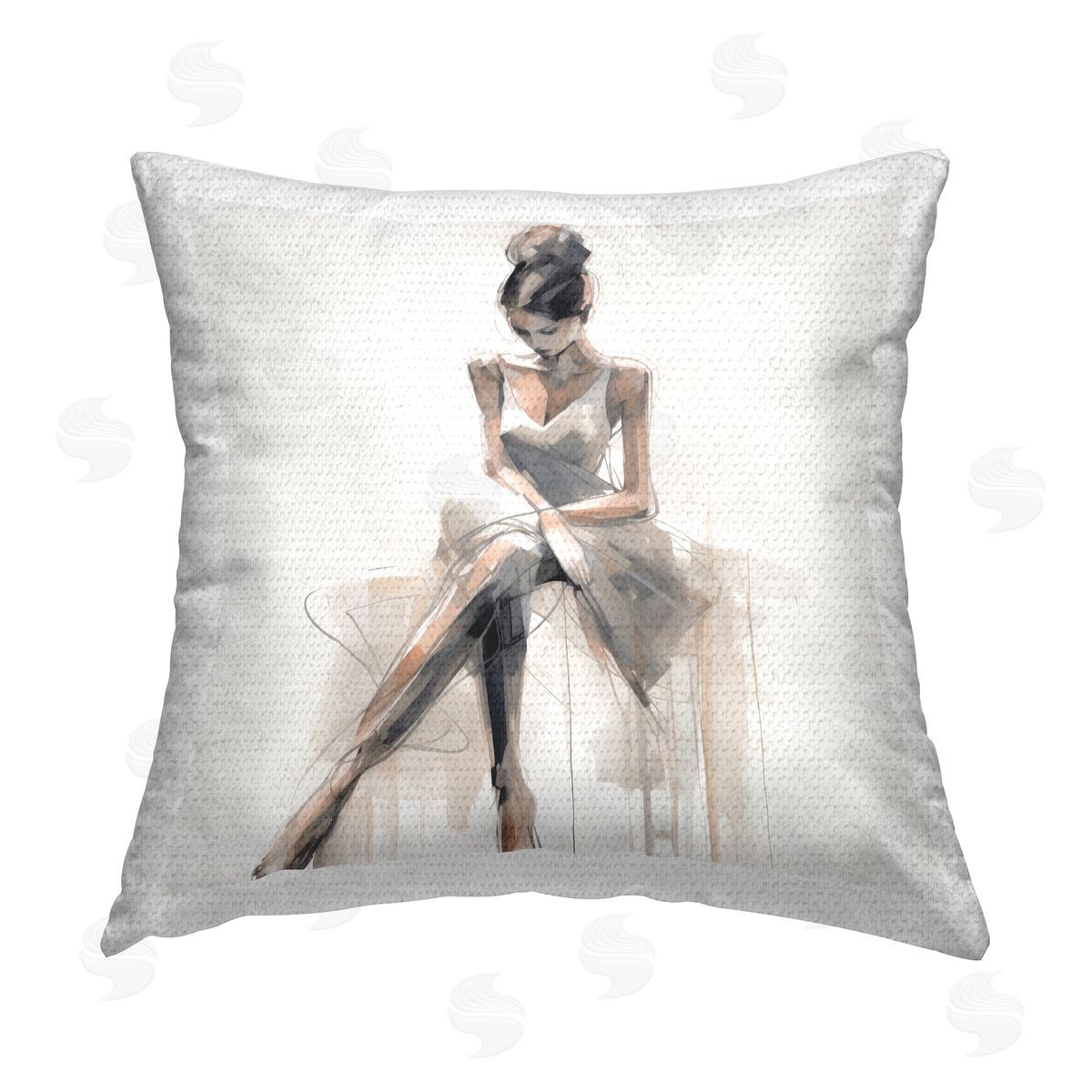 Irena Orlov Female Sitting Portrait Outdoor Quick-Dry Polyester Printed Throw Pillow