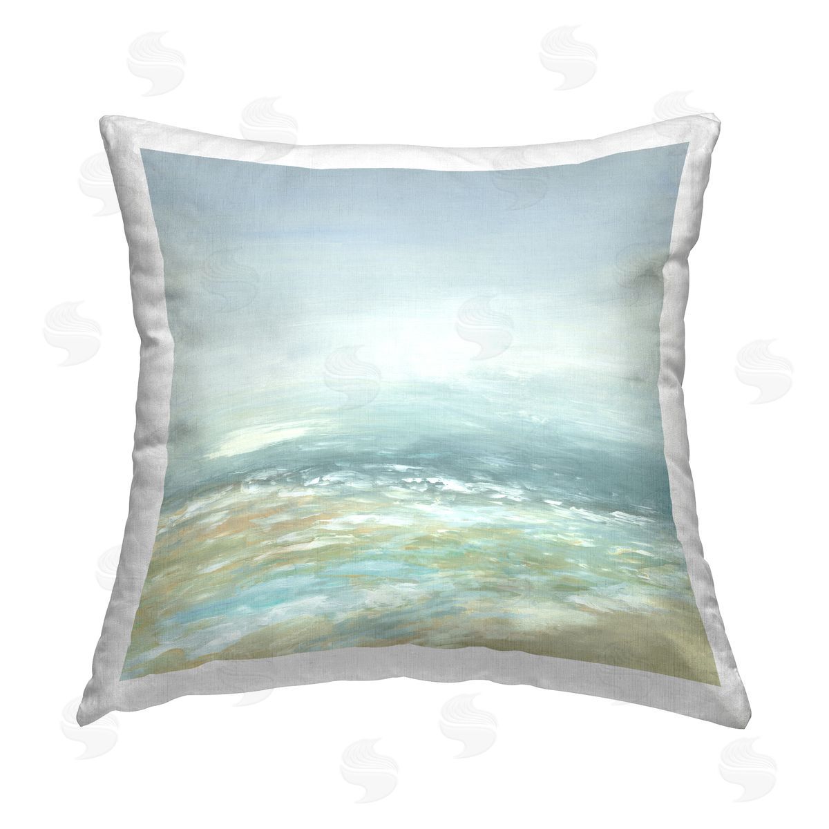 Jacob Q Energetic Beach Expression Printed Plush Polyester Throw Pillow