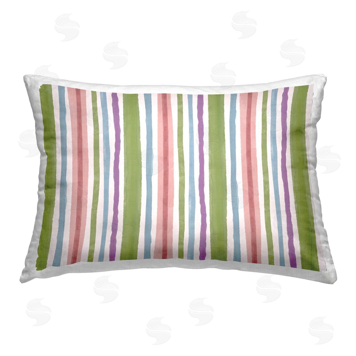 Nina Muis Surface Design Fun Stripes Pattern Printed Plush Polyester Throw Pillow