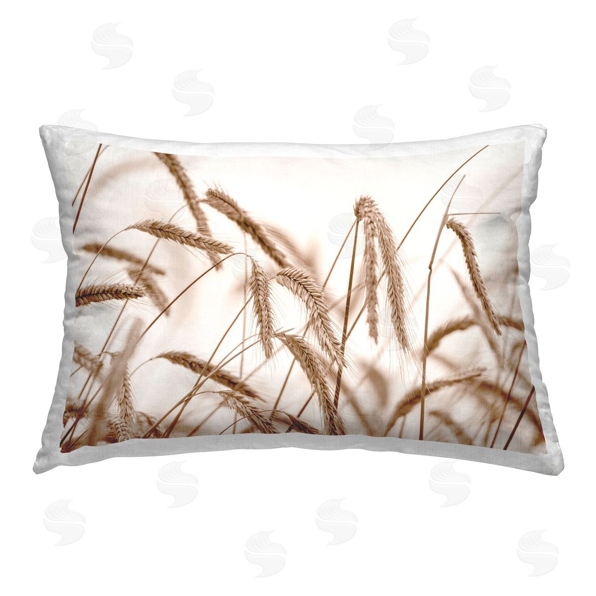 Nancy Crowell Windswept Wheat Sprigs Printed Plush Polyester Throw Pillow