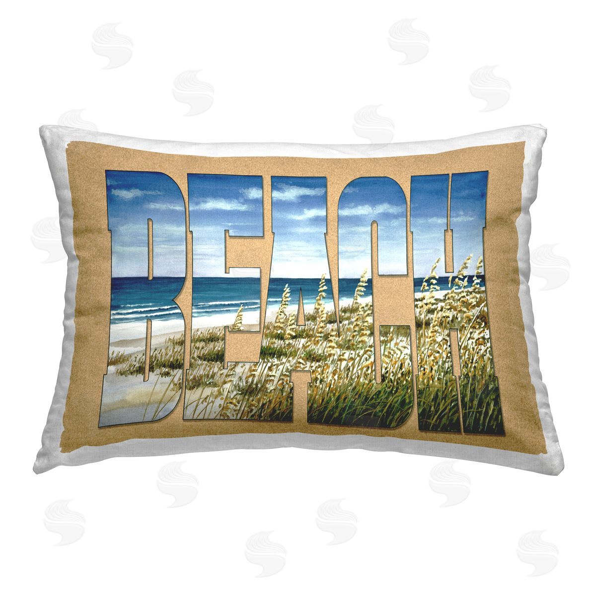 Art Brands Holdings LLC. Grassy Beach Typography Printed Plush Polyester Throw Pillow