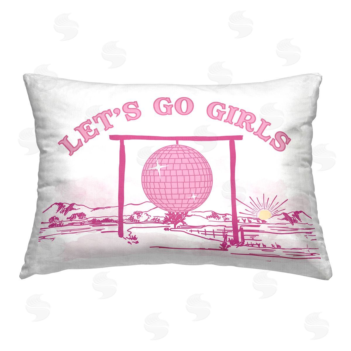Daniela Santiago Go Girls Western Disco Printed Plush Polyester Throw Pillow