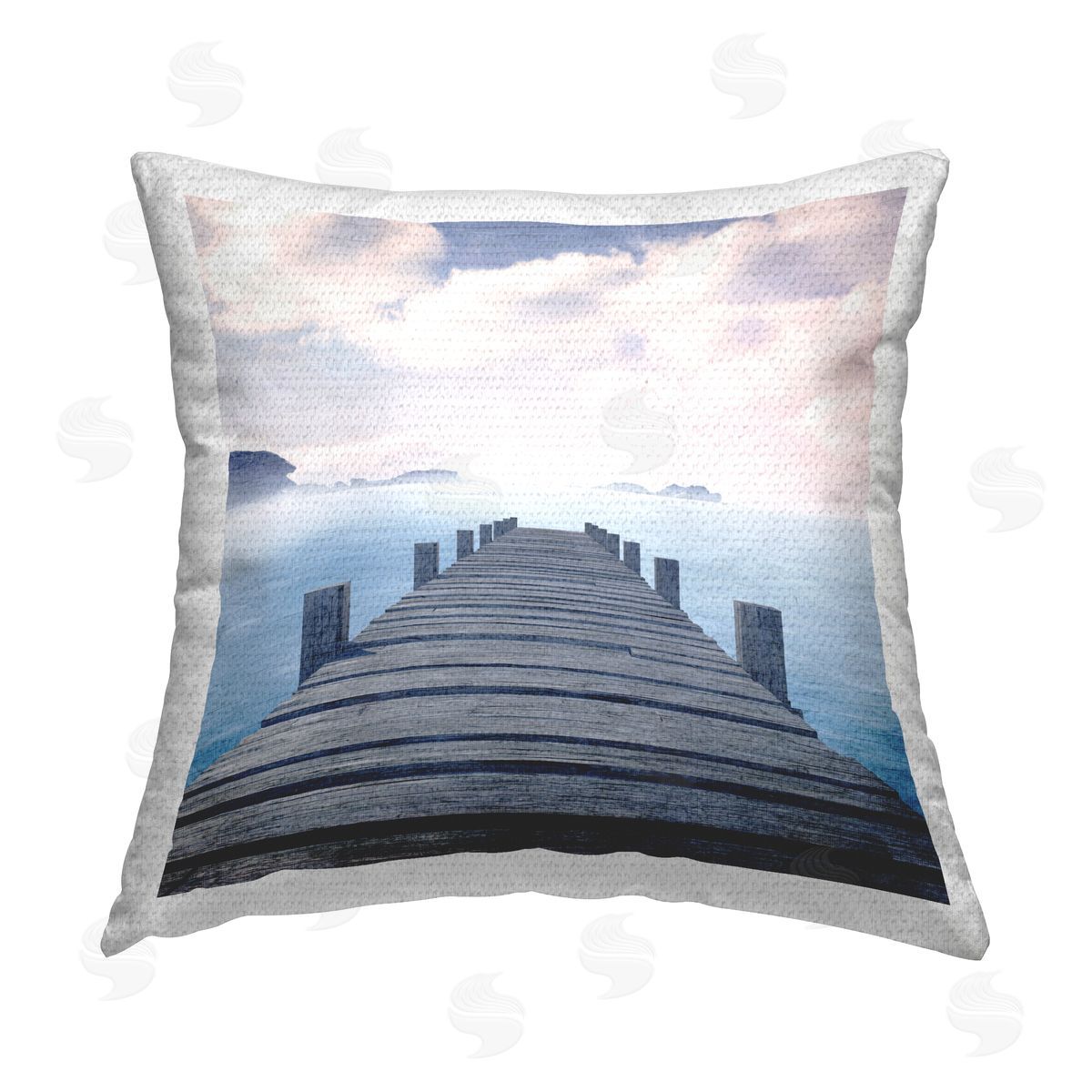 Kim Allen Clouds over Sea Dock Outdoor Quick-Dry Polyester Printed Throw Pillow