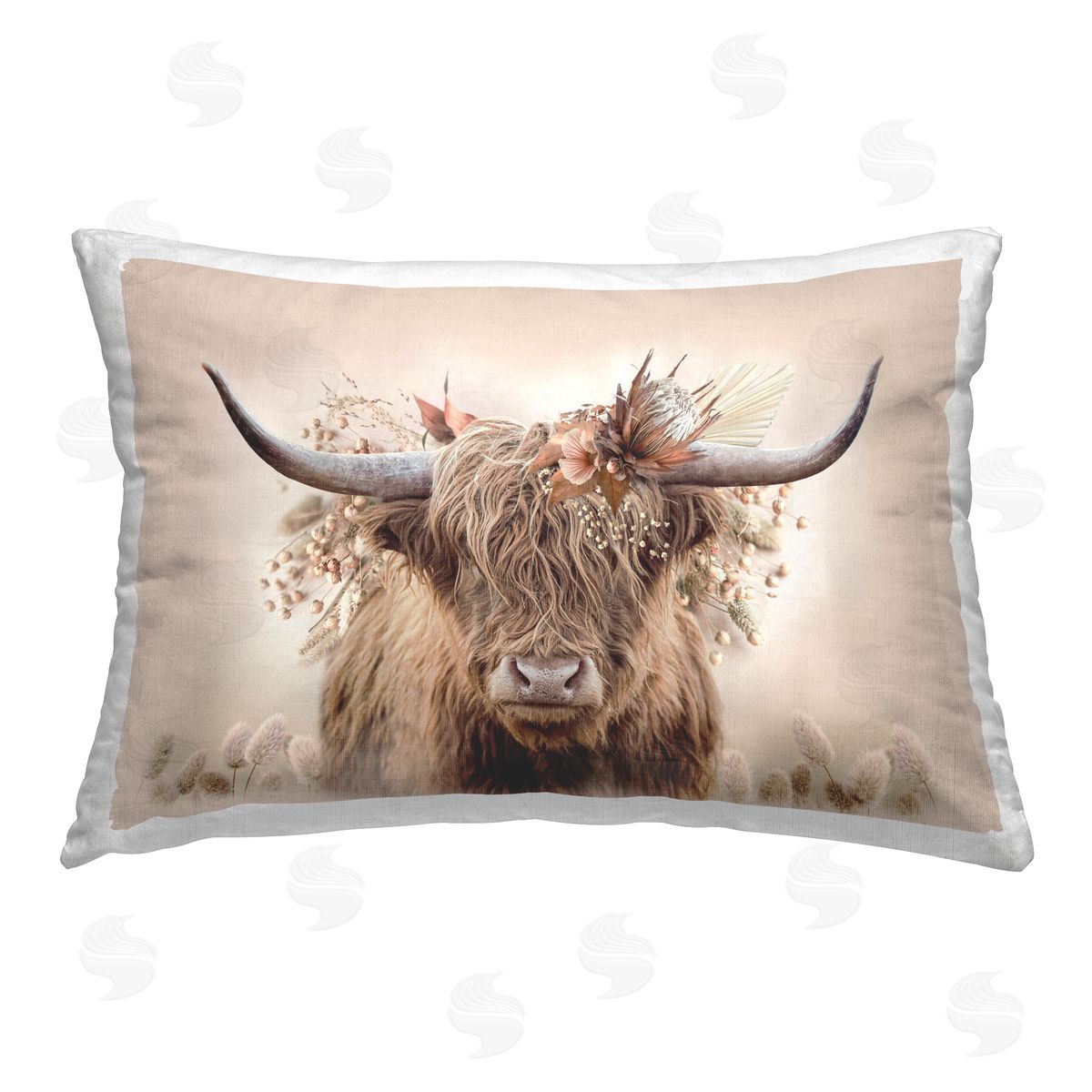 Peachy Pastel Cattle Decorative Printed Pillow, Home Decor by Reinders