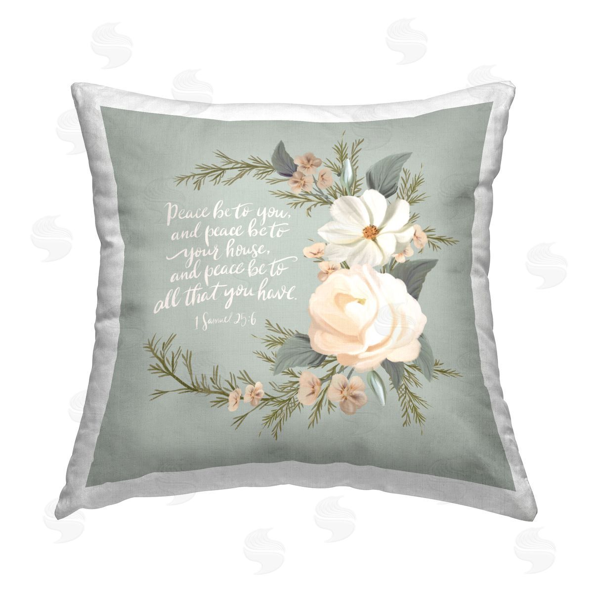 Hollihocks Art Peace Be To You Prayer Printed Plush Polyester Throw Pillow