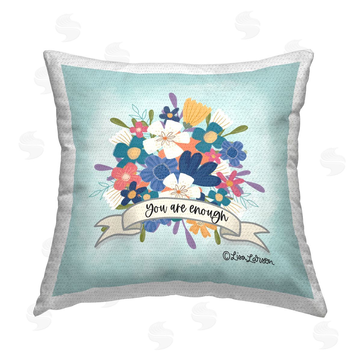 Lisa Larson Floral You Are Enough Outdoor Quick-Dry Polyester Printed Throw Pillow