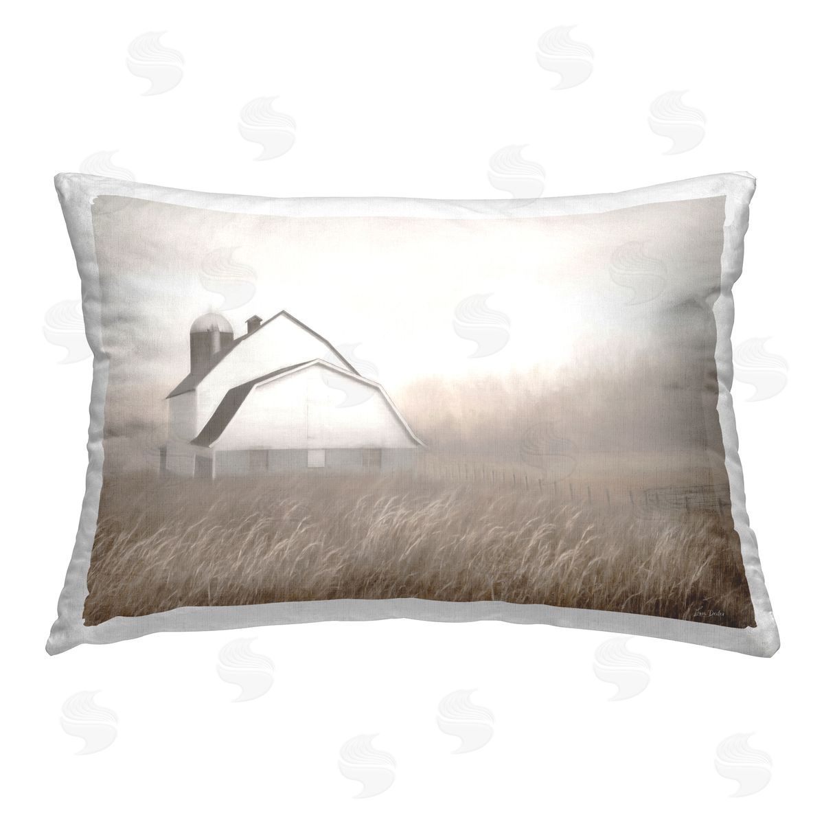 Lori Deiter Windblown Farm Grasses Printed Plush Polyester Throw Pillow