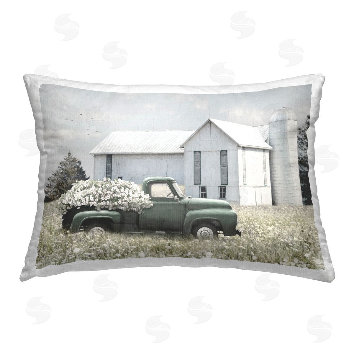Lori Deiter Rustic Barn & Truck Printed Plush Polyester Throw Pillow