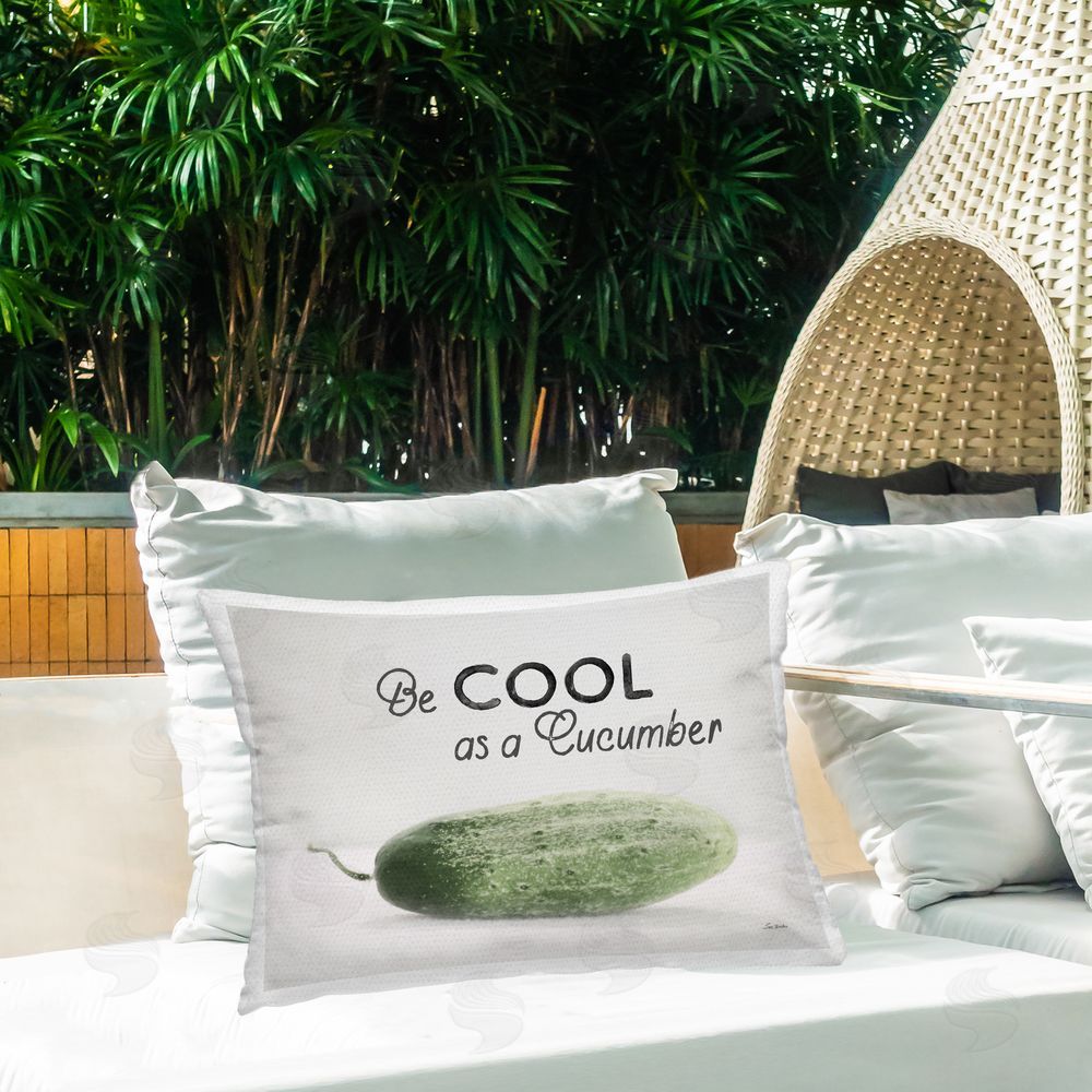 Lori Deiter Cool As A Cucumber Outdoor Quick-Dry Polyester Printed Throw Pillow in Back Yard
