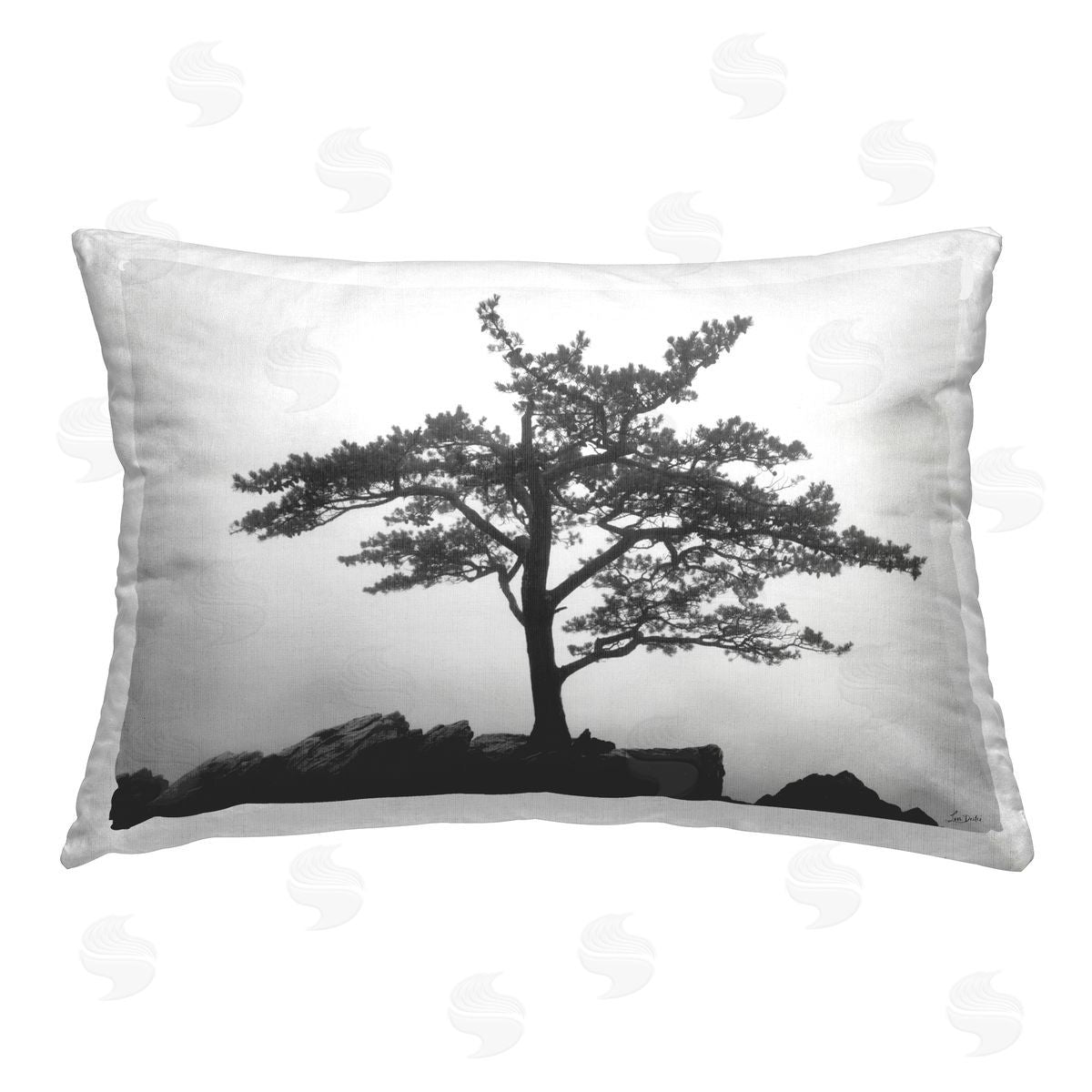 Lori Deiter Lone Tree on Rocks Printed Plush Polyester Throw Pillow