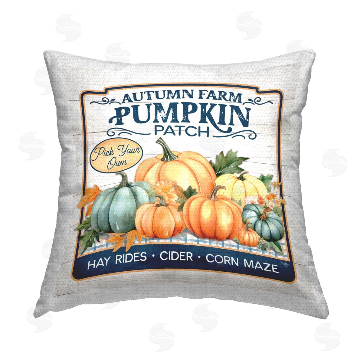 Martin Podt Autumn Farm Pumpkin Patch Outdoor Quick-Dry Polyester Printed Throw Pillow