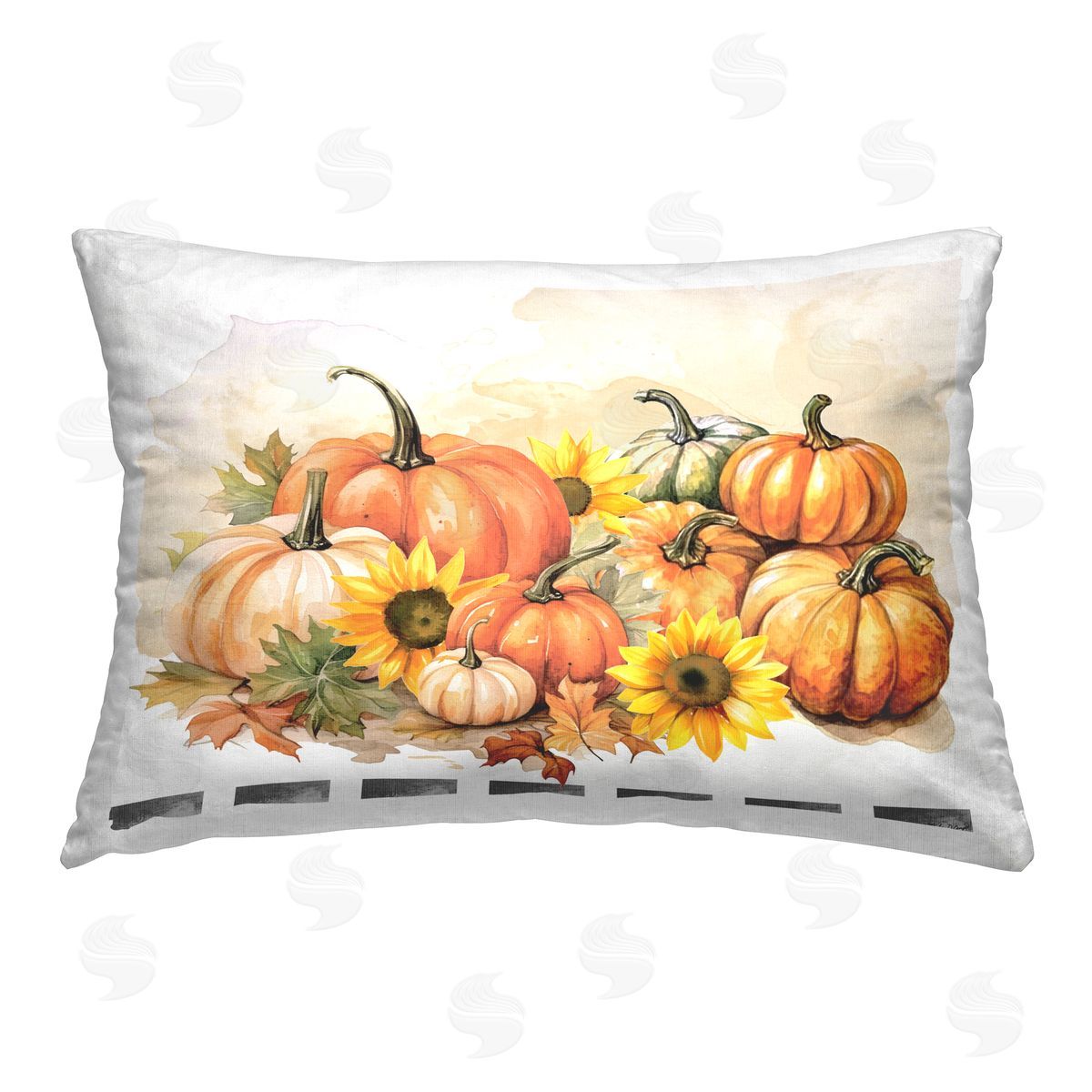 Nicole DeCamp Pumpkin & Sunflower Bundle Printed Plush Polyester Throw Pillow