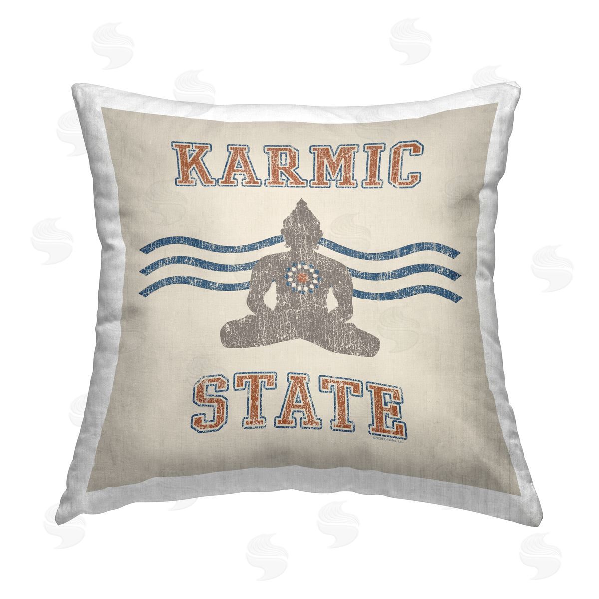 Higher Learning/Life Is High Vintage Karmic State Printed Plush Polyester Throw Pillow