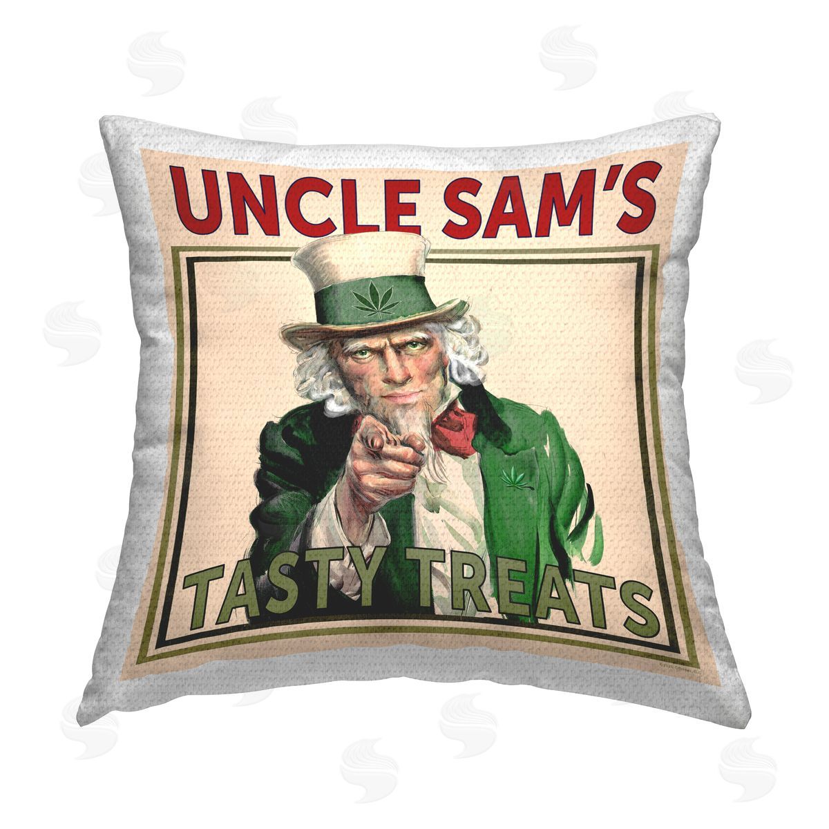 Classic Cannabis/Life Is High Vintage Character Tasty Treats Outdoor Quick-Dry Polyester Printed Throw Pillow