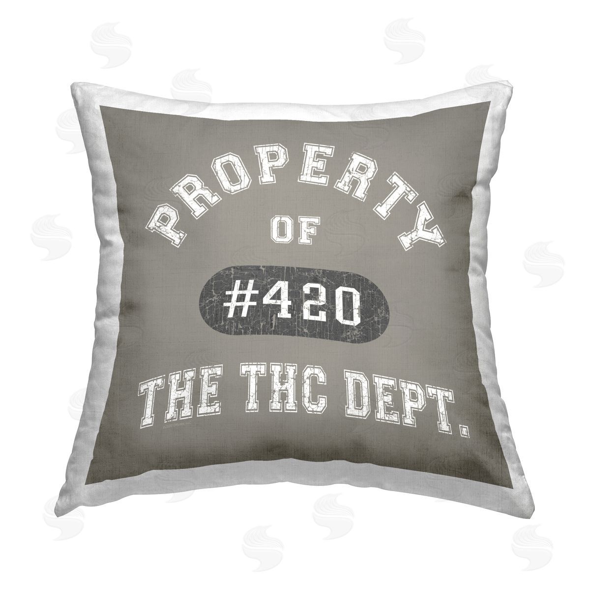 Higher Learning/Life Is High Vintage Property of THC Printed Plush Polyester Throw Pillow