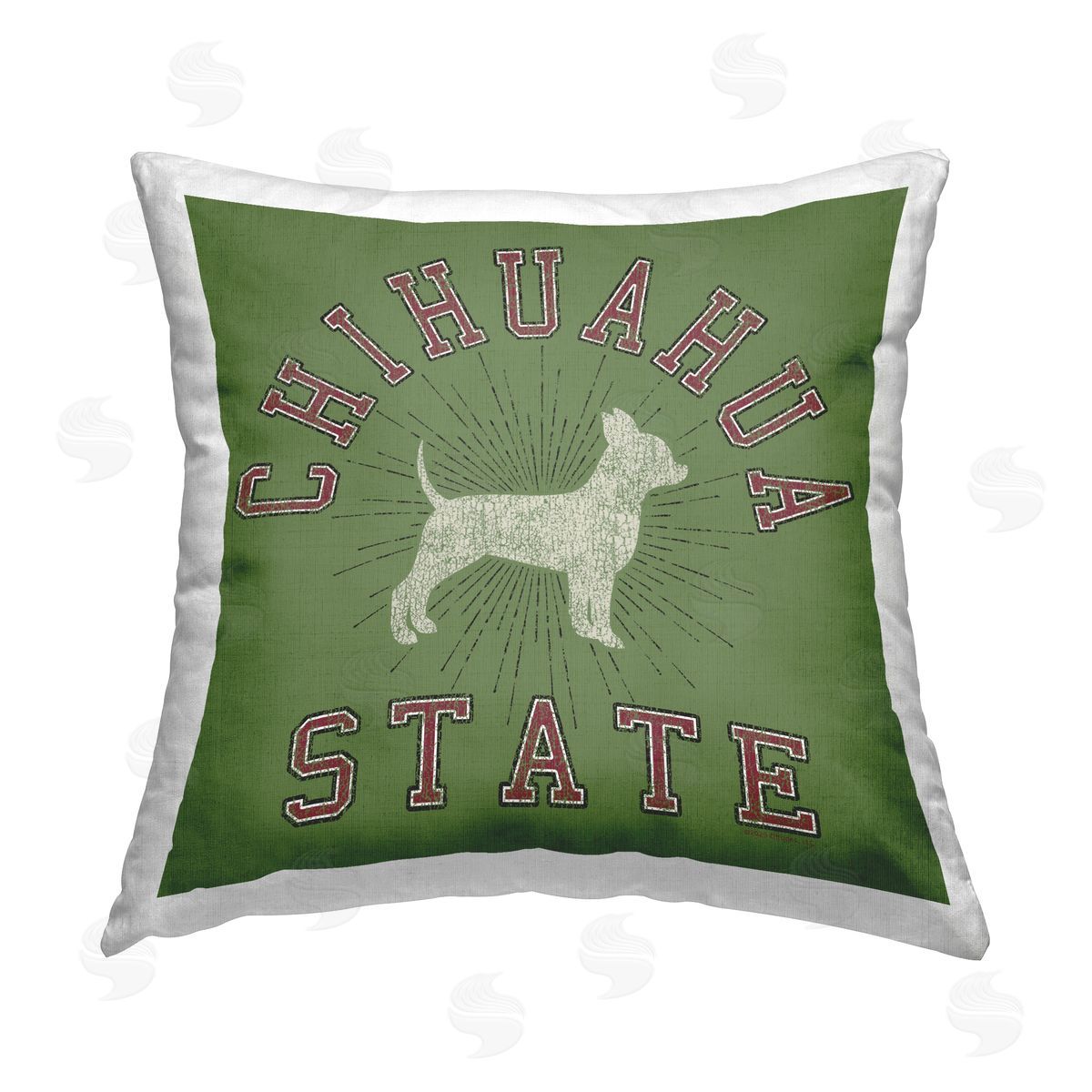 Spirit Animals/Life Is High Vintage Chihuahua State Printed Plush Polyester Throw Pillow