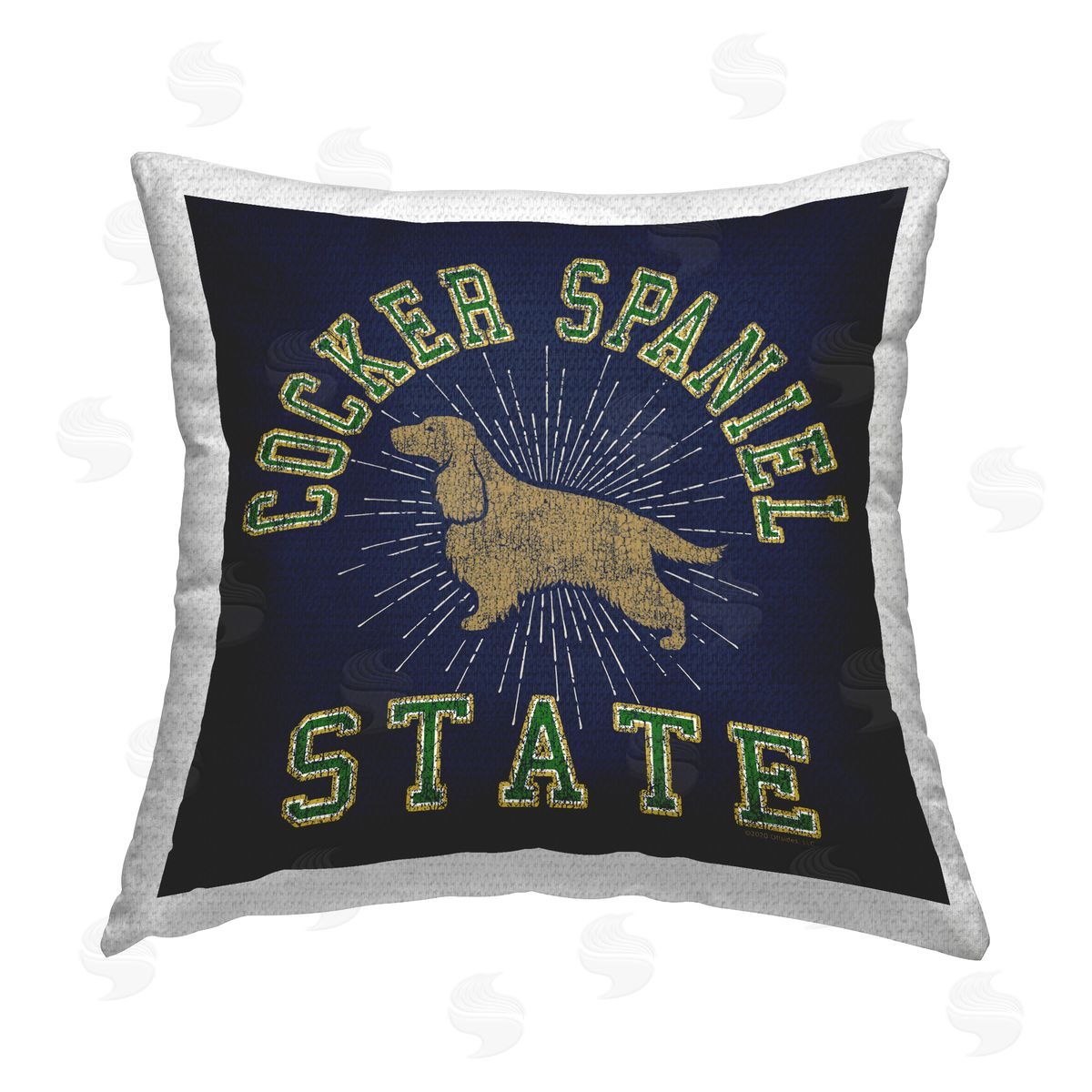 Spirit Animals/Life Is High Cocker Spaniel State Outdoor Quick-Dry Polyester Printed Throw Pillow