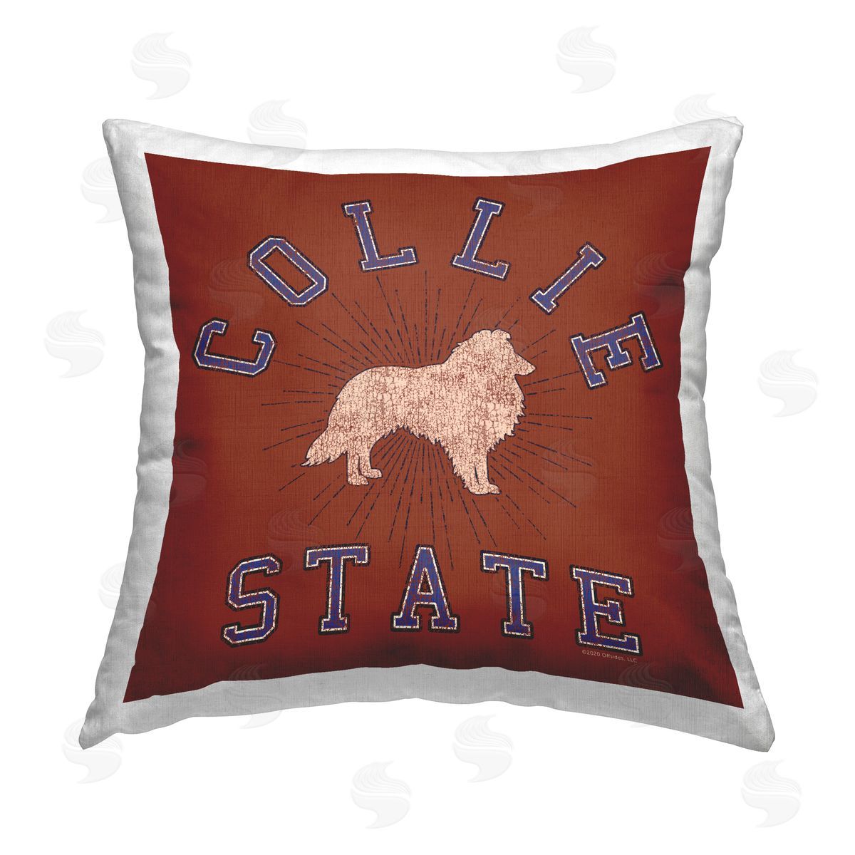 Spirit Animals/Life Is High Vintage Collie State Printed Plush Polyester Throw Pillow