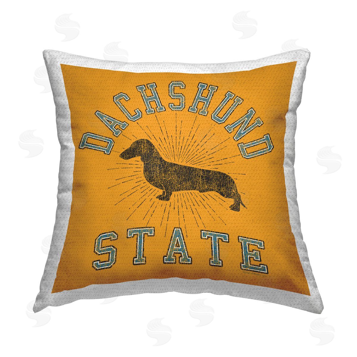 Spirit Animals/Life Is High Vintage Dachshund State Outdoor Quick-Dry Polyester Printed Throw Pillow