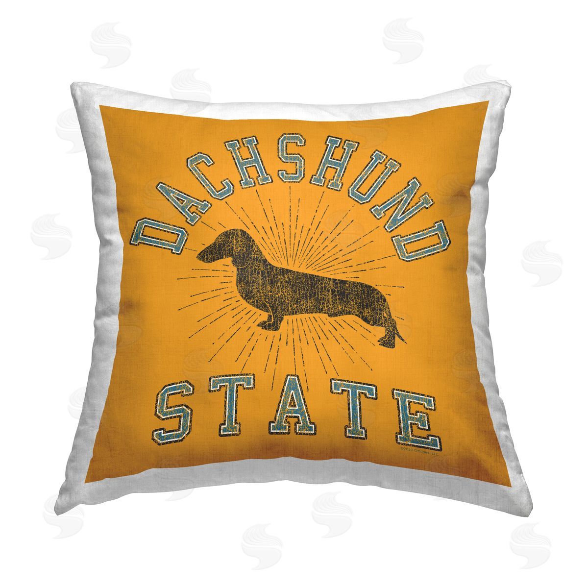 Spirit Animals/Life Is High Vintage Dachshund State Printed Plush Polyester Throw Pillow