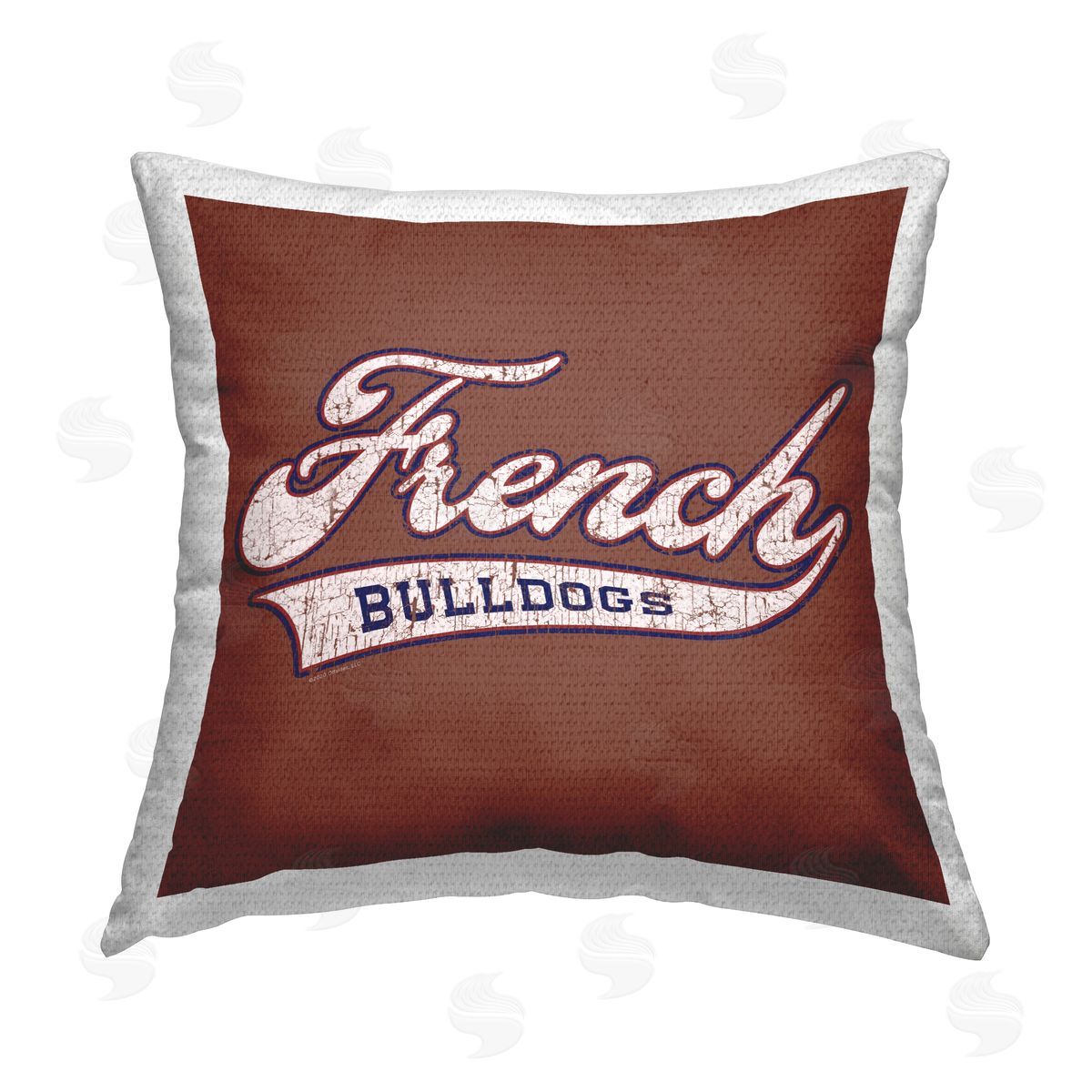 Spirit Animals/Life Is High French Bulldog Varsity Outdoor Quick-Dry Polyester Printed Throw Pillow