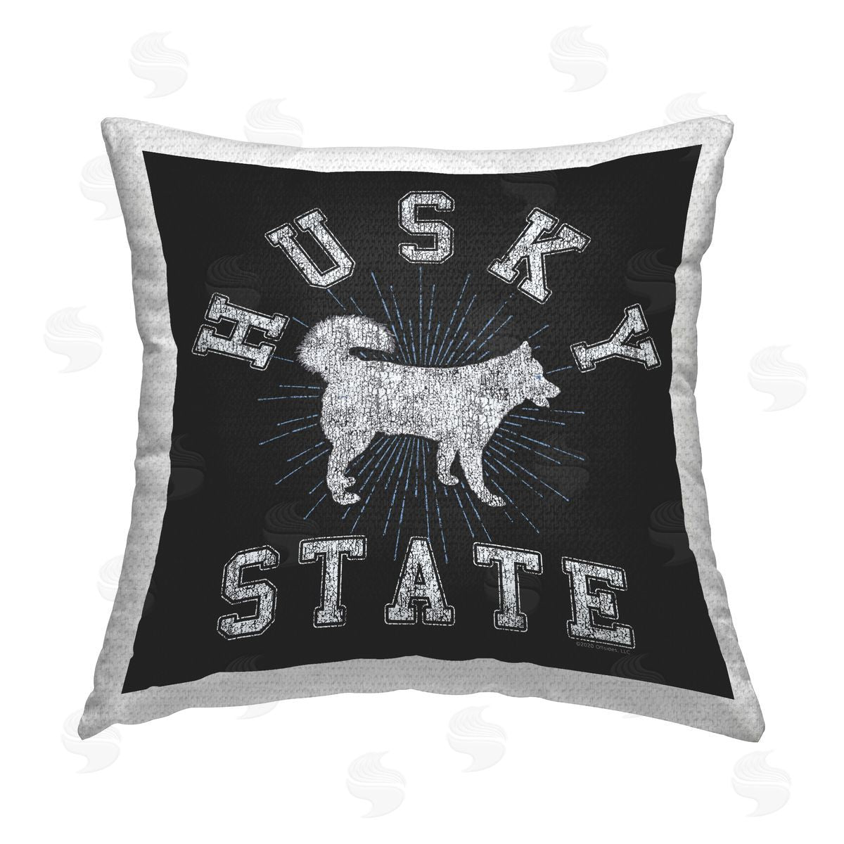 Spirit Animals/Life Is High Vintage Husky State Outdoor Quick-Dry Polyester Printed Throw Pillow