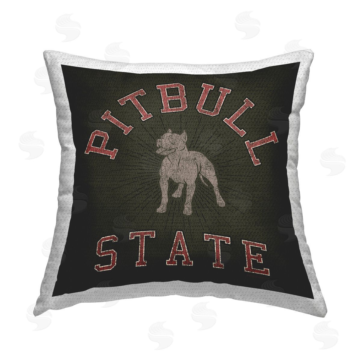 Spirit Animals/Life Is High Vintage Pitbull State Outdoor Quick-Dry Polyester Printed Throw Pillow