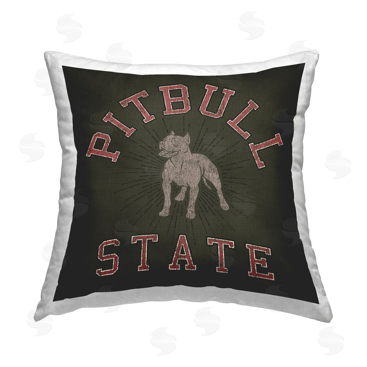 Spirit Animals/Life Is High Vintage Pitbull State Printed Plush Polyester Throw Pillow
