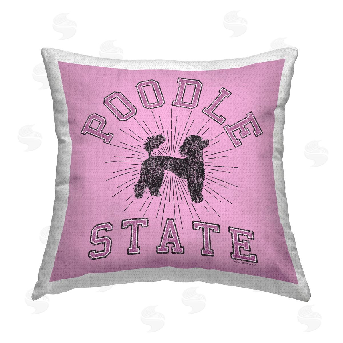 Spirit Animals/Life Is High Varsity Style Poodle State Outdoor Quick-Dry Polyester Printed Throw Pillow