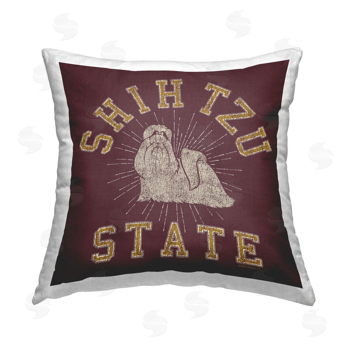 Spirit Animals/Life Is High Shih Tzu State Varsity Printed Plush Polyester Throw Pillow