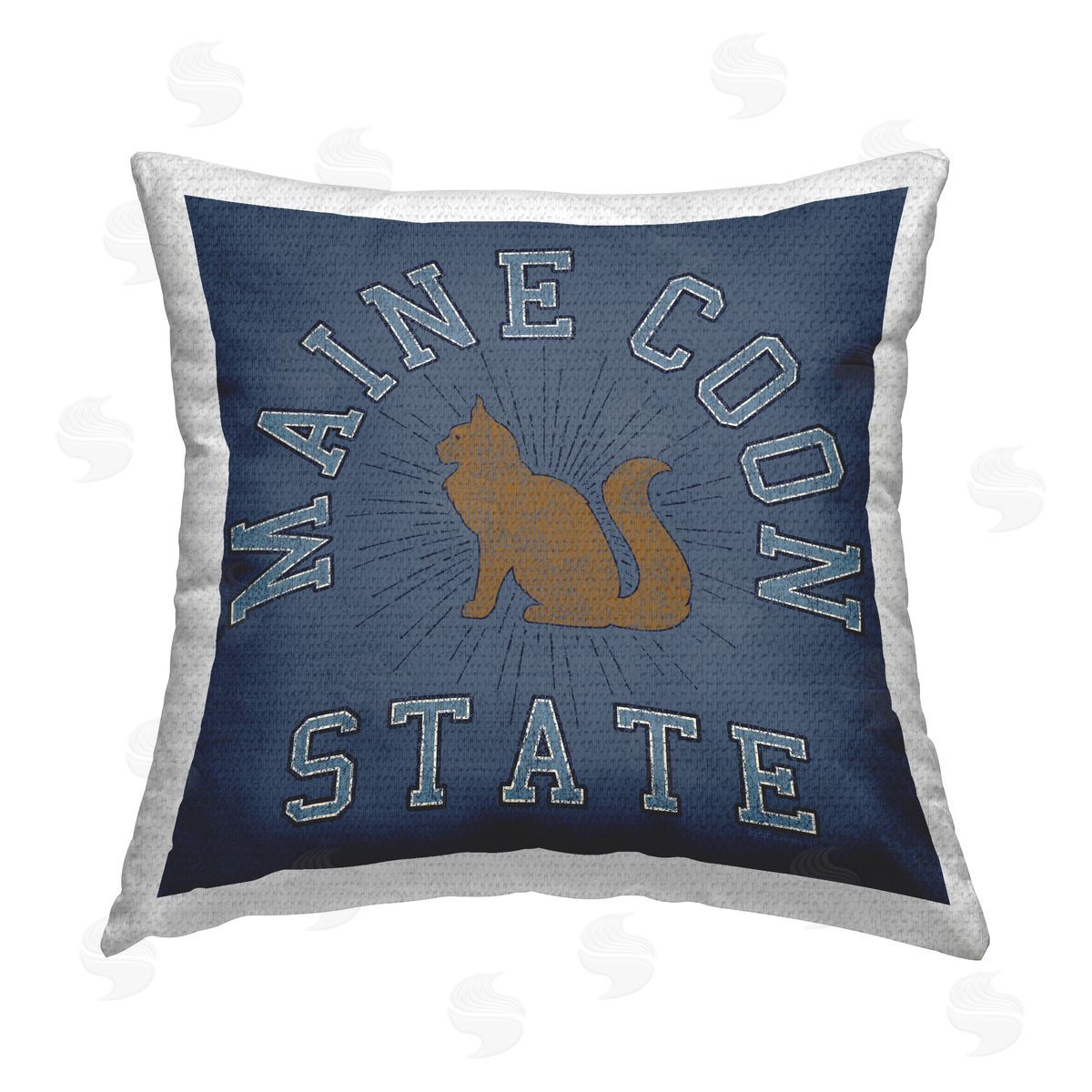 Spirit Animals/Life Is High Vintage Maine Coon State Outdoor Quick-Dry Polyester Printed Throw Pillow