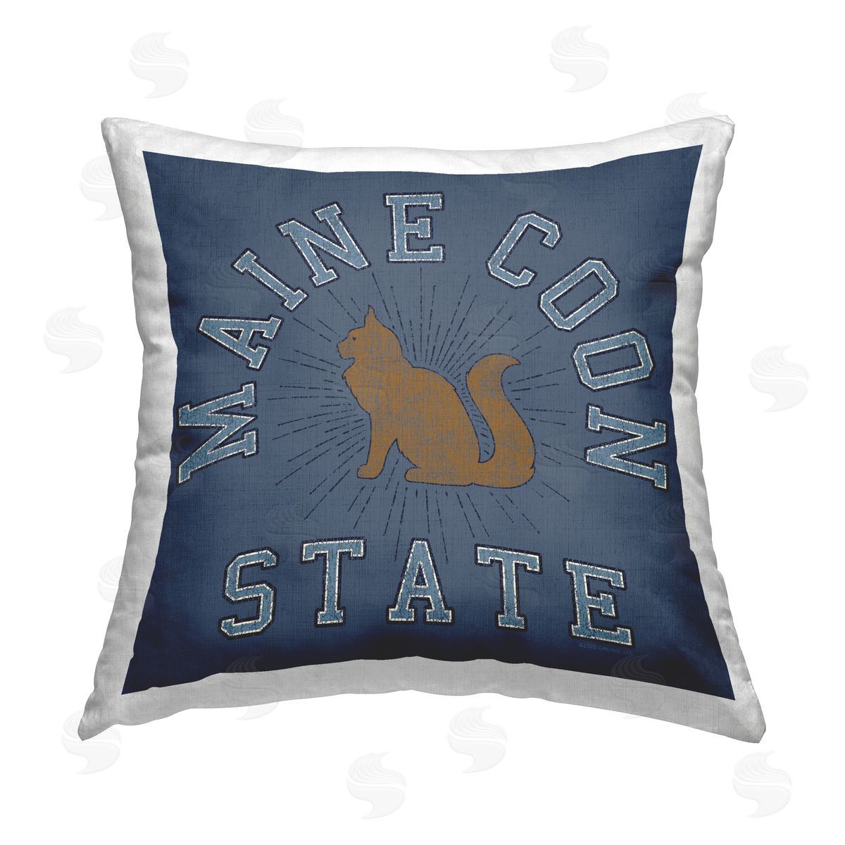 Spirit Animals/Life Is High Vintage Maine Coon State Printed Plush Polyester Throw Pillow