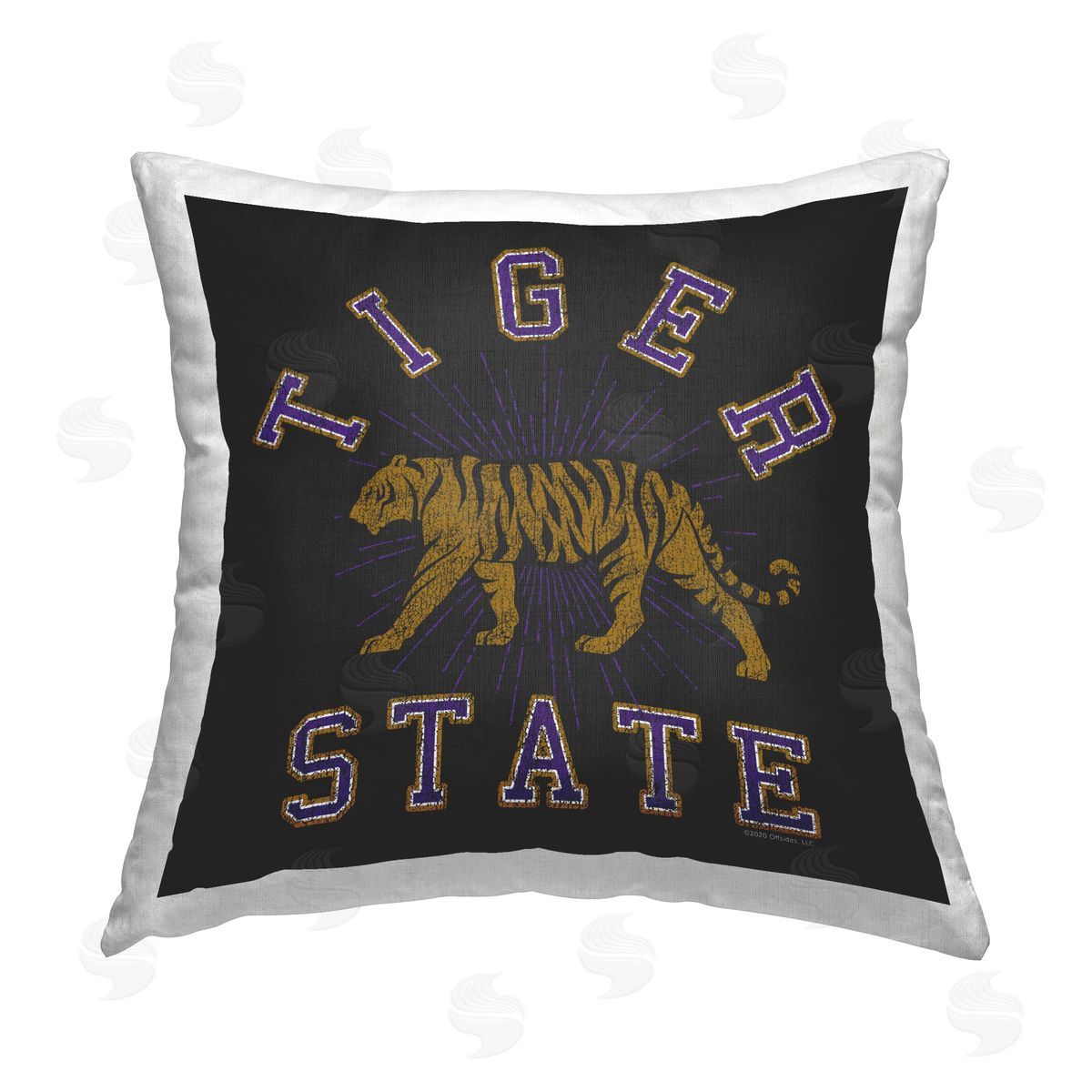 Spirit Animals/Life Is High Vintage Tiger State Printed Plush Polyester Throw Pillow