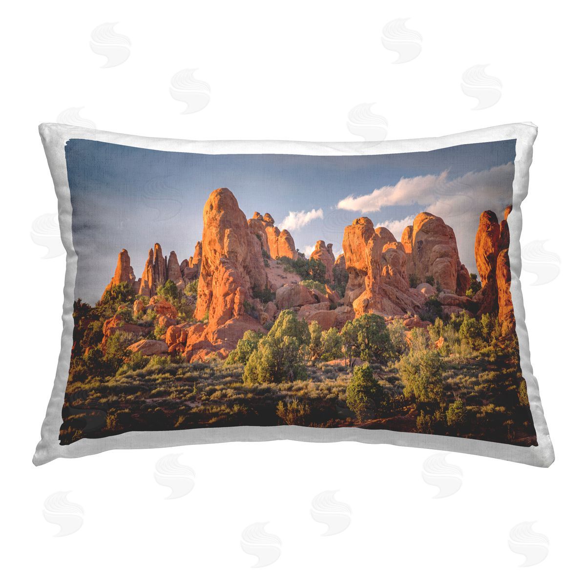 Marty Hulsebos Pointed Canyon Buttes Printed Plush Polyester Throw Pillow