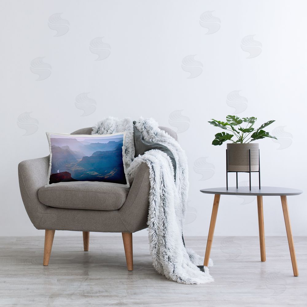 Marty Hulsebos Sun Rays Mountain Mesa Printed Plush Polyester Throw Pillow On Chair