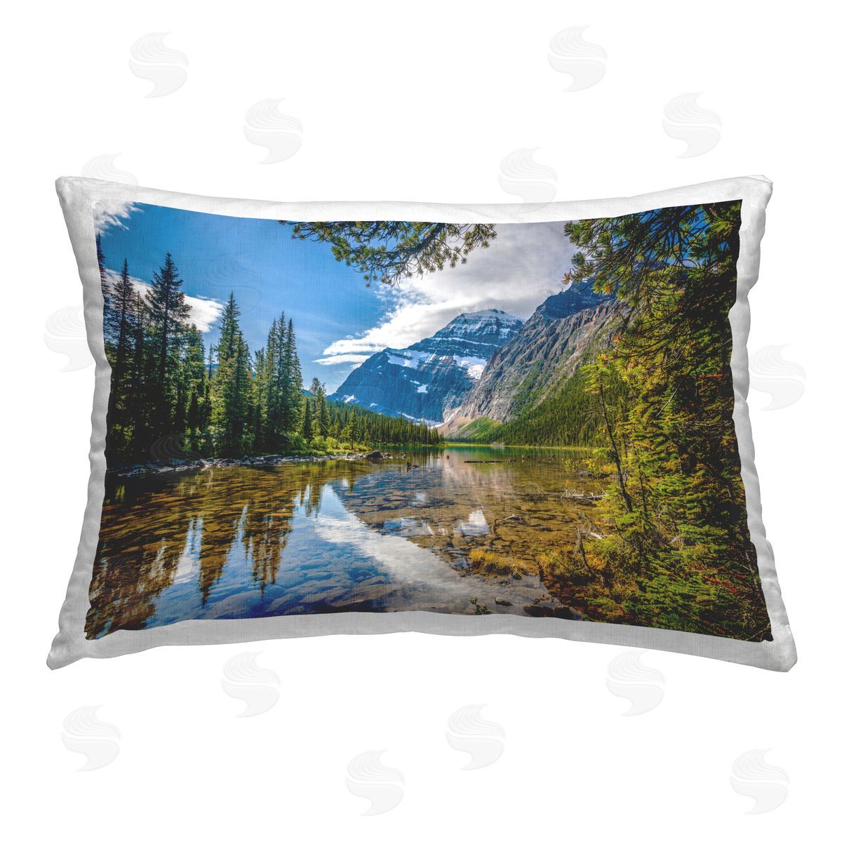 Marty Hulsebos Mountain Valley's Stream Printed Plush Polyester Throw Pillow