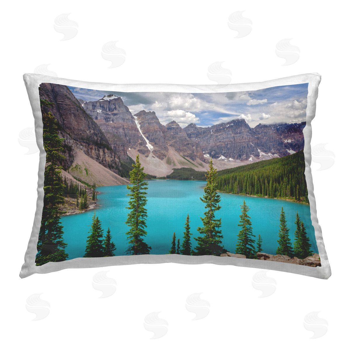 Marty Hulsebos Vivid Blue Valley Pond Printed Plush Polyester Throw Pillow