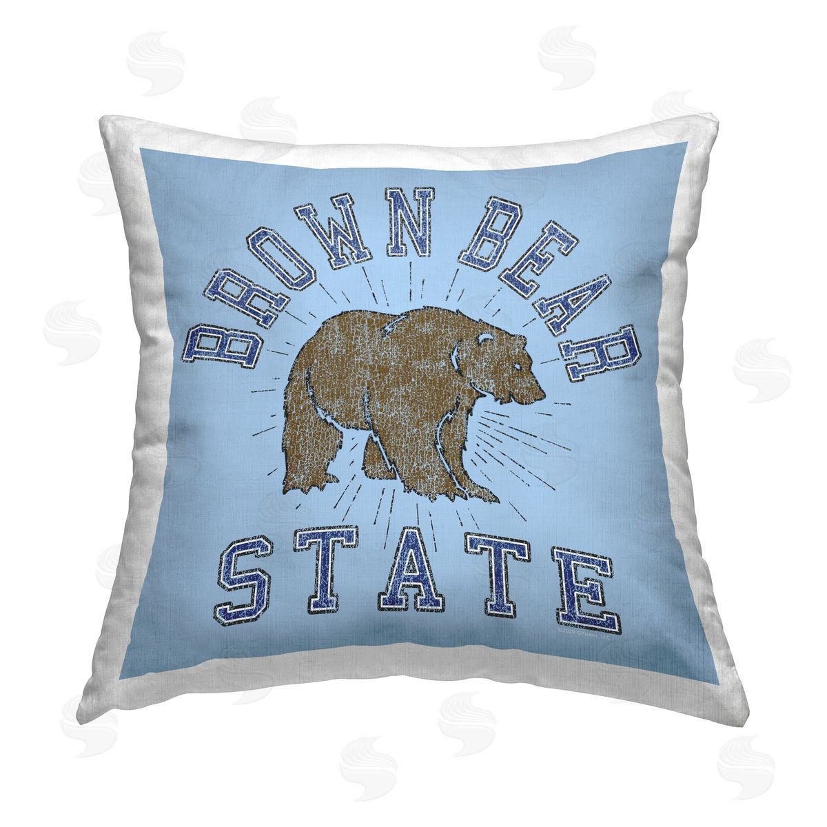 Spirit Animals/Life Is High Brown Bear Varsity State Printed Plush Polyester Throw Pillow