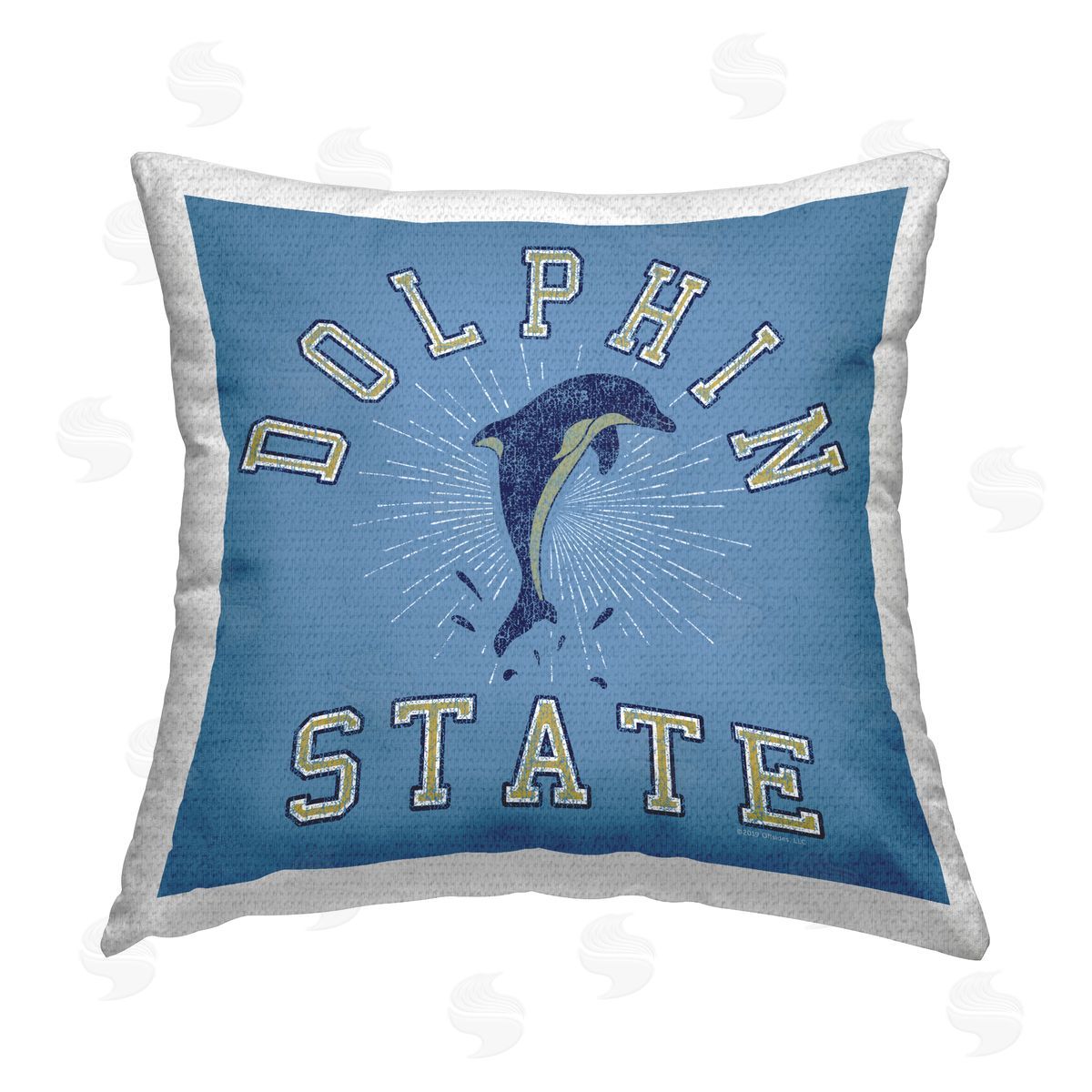 Spirit Animals/Life Is High Vintage Dolphin State Outdoor Quick-Dry Polyester Printed Throw Pillow