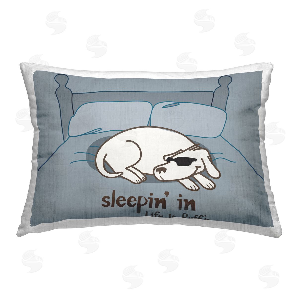 LIR Sleeping In Dog Printed Plush Polyester Throw Pillow