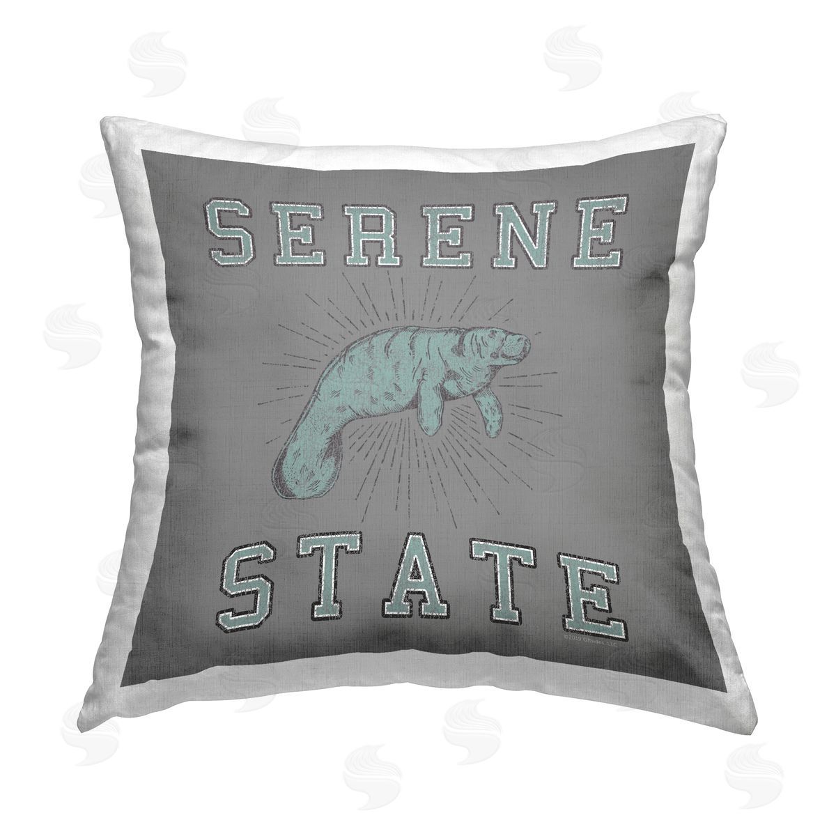 Spirit Animals/Life Is High Serene State Manatee Printed Plush Polyester Throw Pillow