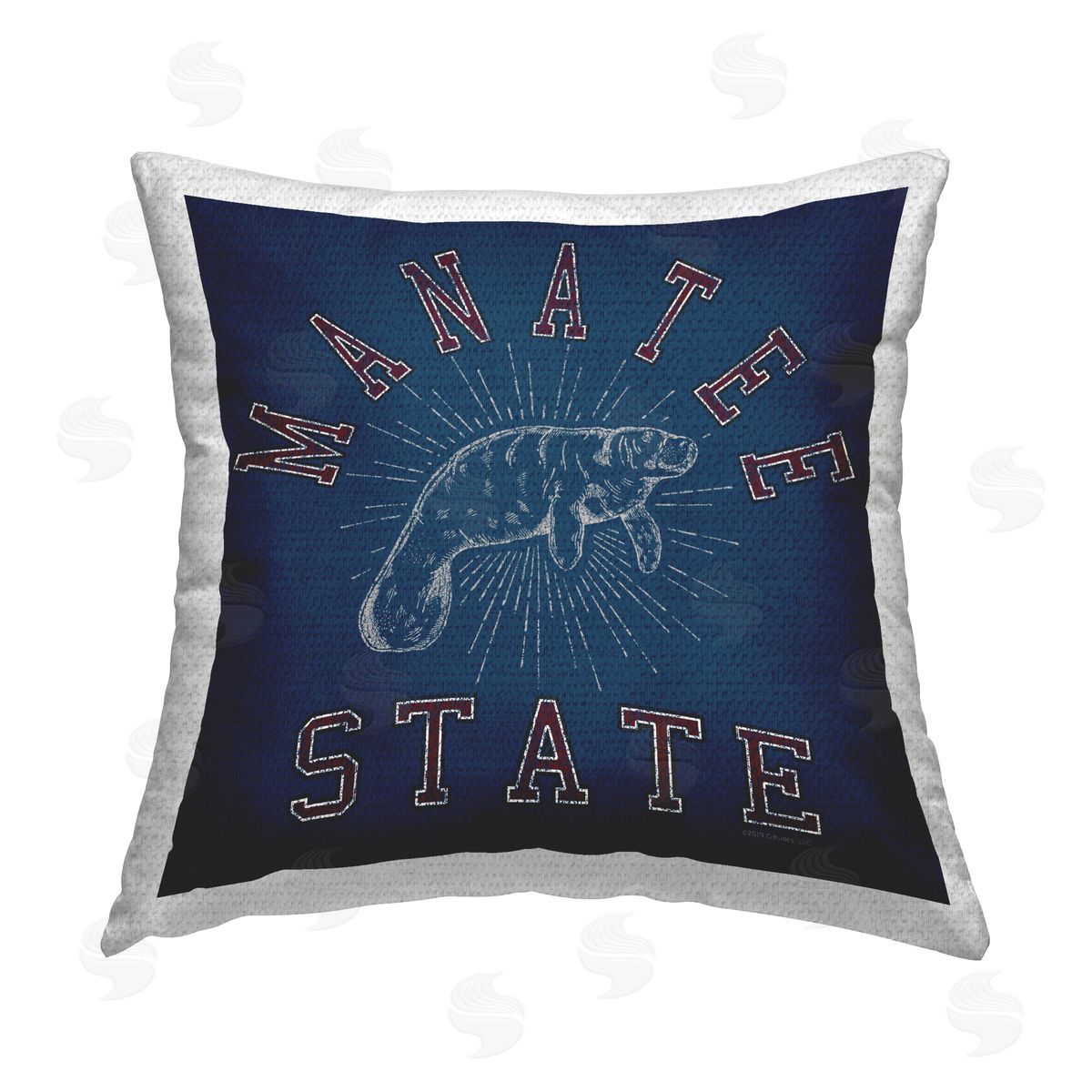Spirit Animals/Life Is High Vintage Manatee State Outdoor Quick-Dry Polyester Printed Throw Pillow