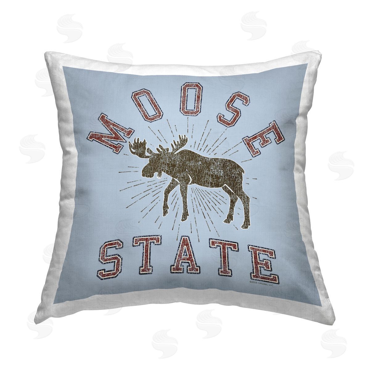 Spirit Animals/Life Is High Vintage Moose State Printed Plush Polyester Throw Pillow
