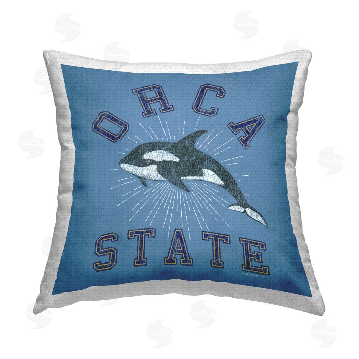 Spirit Animals/Life Is High Vintage Orca State Outdoor Quick-Dry Polyester Printed Throw Pillow