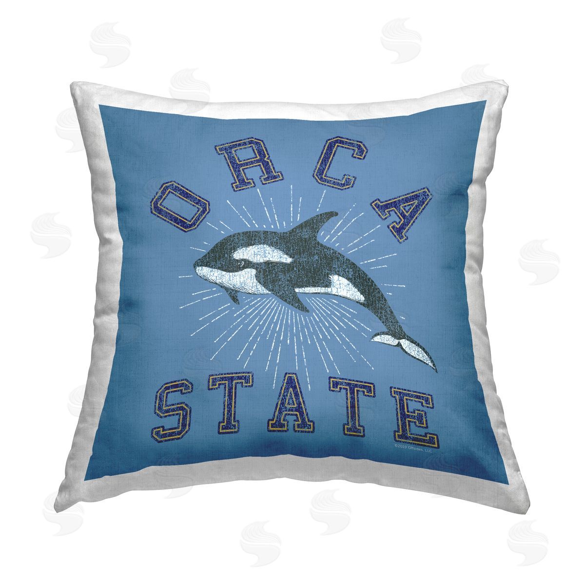 Spirit Animals/Life Is High Vintage Orca State Printed Plush Polyester Throw Pillow